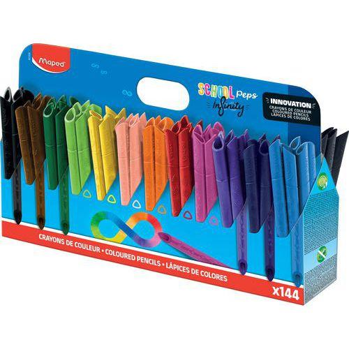 Illustration de : Schoolpack 144 crayons couleurs school'peps infinity - Maped