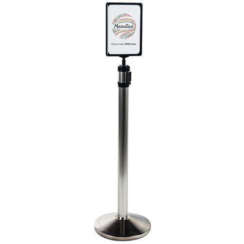 Illustration de : Panneau porte-affiche A4 pour poteau à sangle - Manutan Expert