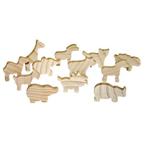 Set 12 figurine en bois animaux à décorer thumbnail image 1