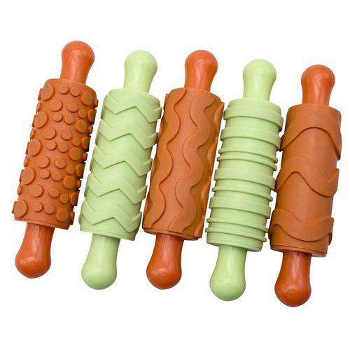 Set 5 rouleaux d'empreintes pour peinture et modelage thumbnail image 1