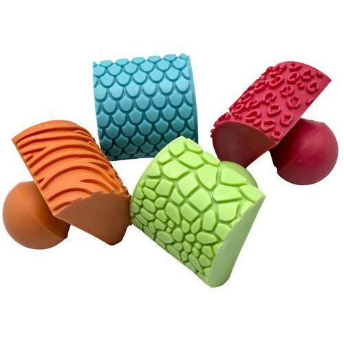 Illustration de : Set 4 tampons à bascule géants, motifs animaux