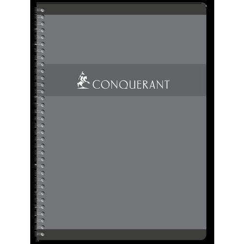 Illustration de : Cahier reliure hélicoïdale A4 180 pages seyes 70g NF 66 - Conquerant