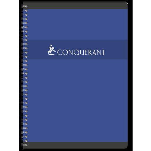 Illustration de : Cahier reliure hélicoïdale A4 180 pages 5x5 70g NF 64 - Conquerant