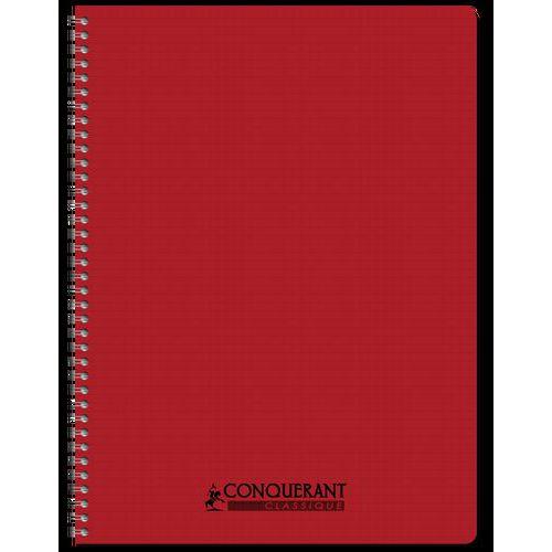 Illustration de : Cahier polypropylène spirale 180 pages 90g A4 5x5 - Conquerant