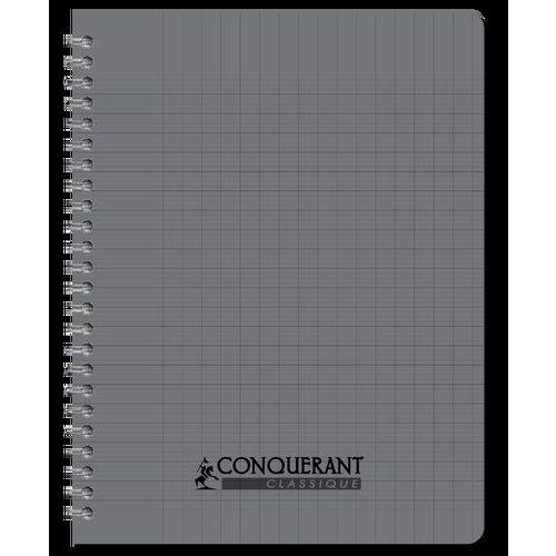 Illustration de : Cahier polypropylène 100 pages spirale 17x22 seyes - Conquerant