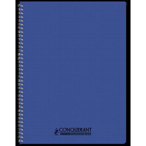 Illustration de : Cahier polypropylène 100 pages spirale A4 Q5x5 couleurs - Conquerant