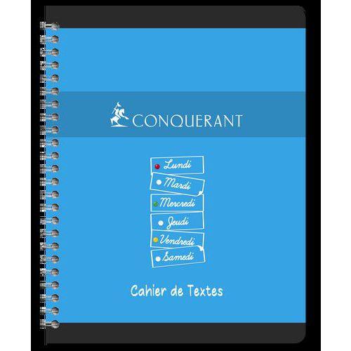 Illustration de : Cahier de texte hélicoïdal couleur 70g 17x22 cm seyes - Conquerant