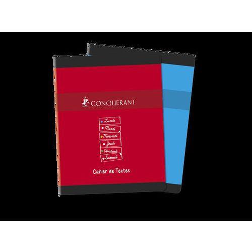CONQUERANT Cahier de Textes 17x22cm Petits Carreaux 5mm 124 Pages Agrafées Couverture Carte Coloris Assortis thumbnail image 1