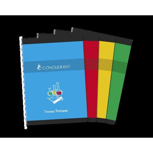 Illustration de : Cahier tp 120 pages A4 réglure mixte couleurs - Conquerant