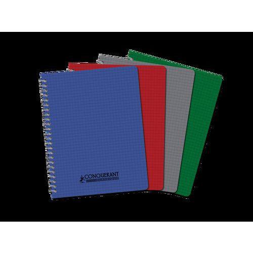 CONQUERANT Cahier Classique 17x22cm Petits Carreaux 5mm 100 Pages Reliure Intégrale Couverture Polypro Coloris thumbnail image 1