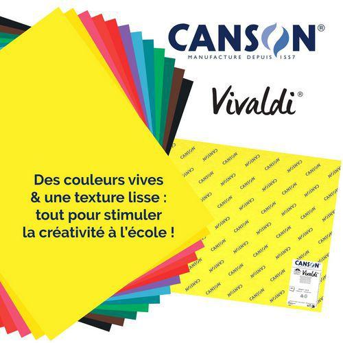 Illustration de : Lot 120 feuilles dessin couleurs vives 50x65 cm 185g iris - Canson