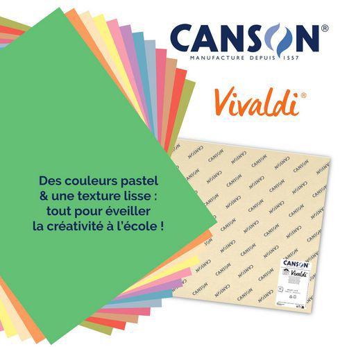Illustration de : Lot 120 feuilles dessin couleurs claires 50x65cm 185g iris - Canson