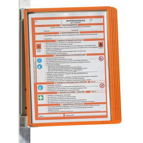 Illustration de : Support mural magnétique Vario® pour 5 pochettes A4 -Durable