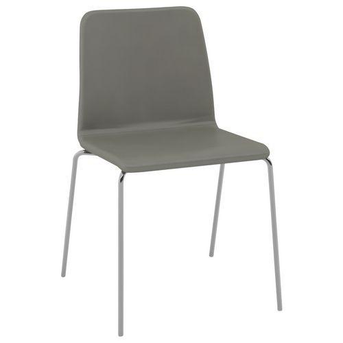Chaise CELTE 4 pieds chromés enduit PVC classé non feu Gris moyen thumbnail image 1