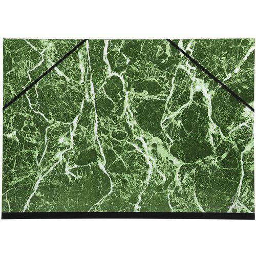 Illustration de : Carton à dessin papier marbré verni avec élastiques