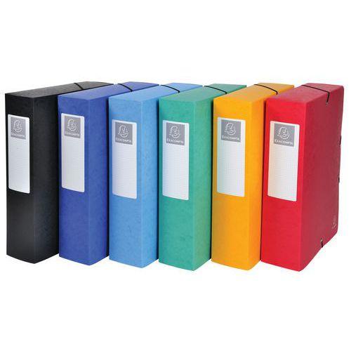 Illustration de : Boite de classement Exabox Dos 80mm Carte lustrée - A4