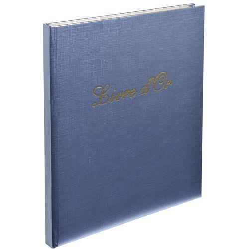 Lot de 5 livres d'or Balacron + titre 140 pages blanches 21x19cm vertical bleu thumbnail image 1