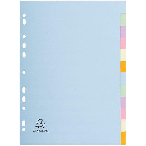 Lot de 25 Intercalaires carte pastel 170g Forever 12 positions - A4 thumbnail image 1