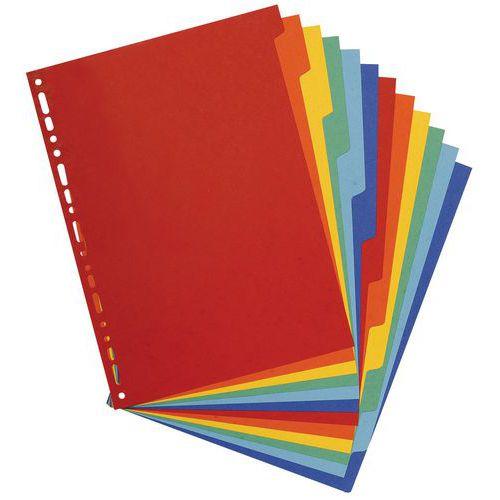 Lot de 15 Intercalaires carte lustrée 400g 12 positions - A4 maxi thumbnail image 1