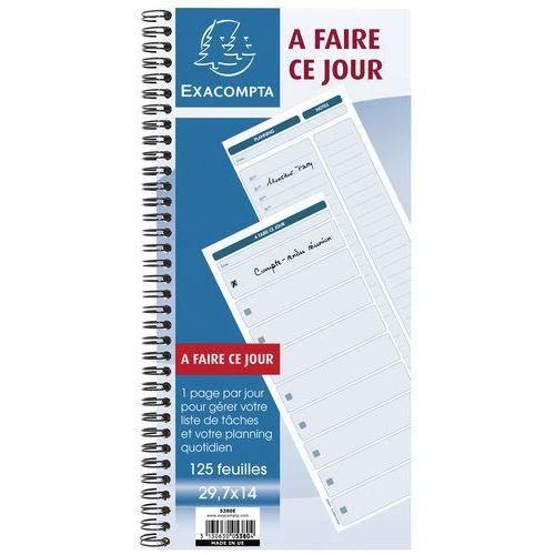 Lot de 5 Carnet spiralé 29,7x14cm - à faire ce jour - 125 feuilles thumbnail image 1