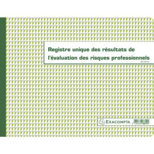 Lot de 5 Registre unique des résultats de l'évaluation des risques profess. thumbnail image 1