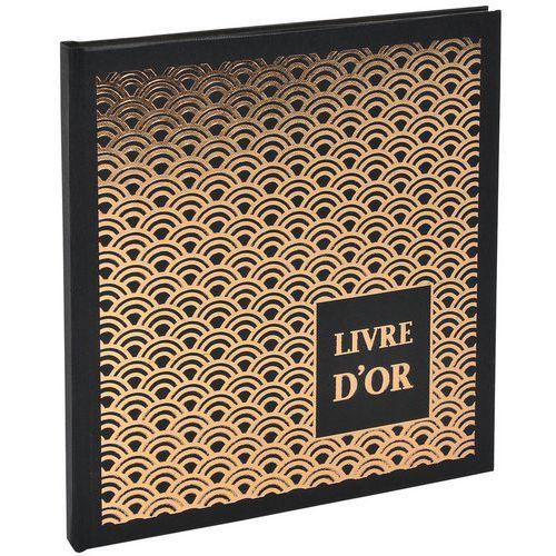 Lot de 2 livres d'or 140 pages 21x19cm PALMYRE noir arc de cercle thumbnail image 1