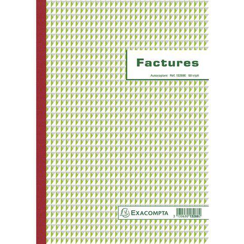 Lot de 5 Manifold Factures 29,7x21cm 50 feuillets tripli autocopiants thumbnail image 1