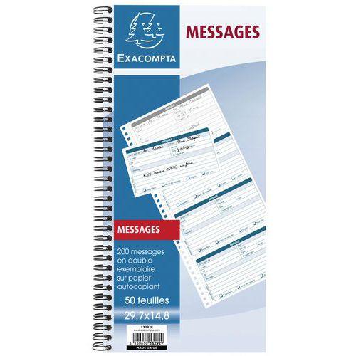 Lot de 5 Carnet spiralé- Messages téléphones - 50 feuilles dupli autocopiantes thumbnail image 1