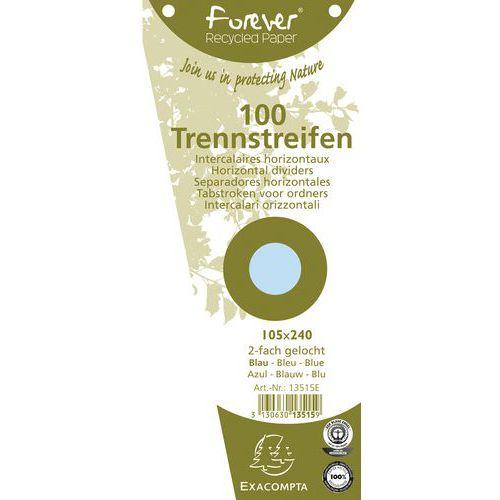 Lot de 6 paq. 100 fiches Intercal. trapèz. unies perf. 105x240mm bleu thumbnail image 1