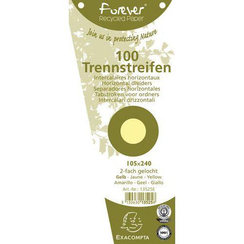 Lot de 6 Fiches Intercal. trapèz. unies perf. Forever 105x240mm jaune thumbnail image 1