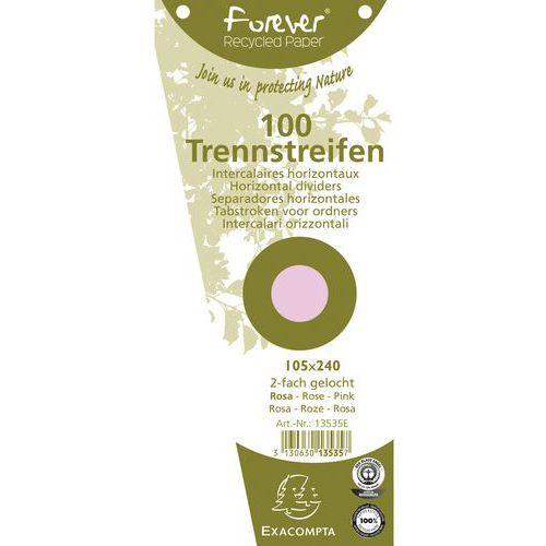 Lot de 6 paq. 100 fiches Intercal. trapèz. unies perf. 105x240mm rose thumbnail image 1