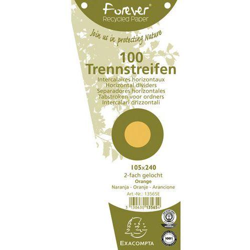 Lot de 6 Fiches Intercal. trapèz. unies perf. 105x240mm orange (x100) thumbnail image 1