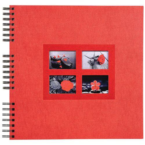 Album photos à spirales 60 pges noires passion 32x32cm rouge thumbnail image 1