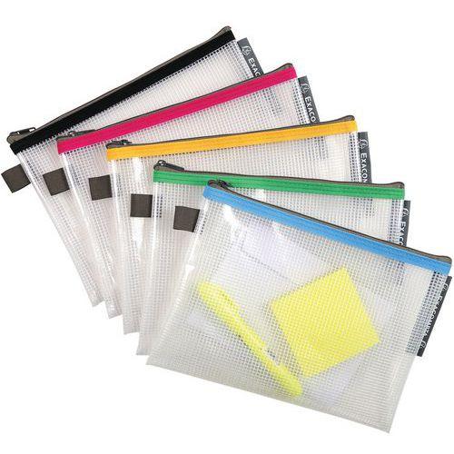 Lot de 10 Pochette à fermeture éclair en plast. souple A5 col. assort. thumbnail image 1