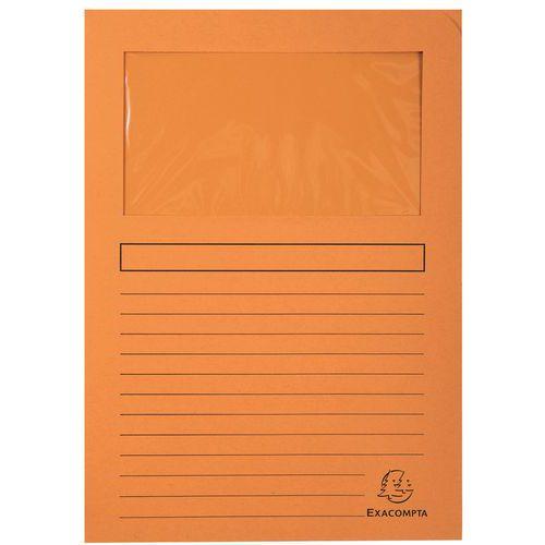 Lot de 4 paquets de 100 chemisess à fenêtre FOREVER - 22x31 cm - Orange thumbnail image 1