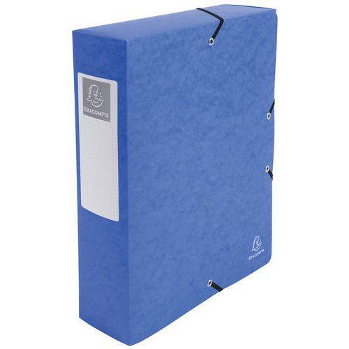 Lot de 6 Boite de classement Exabox Dos 80mm Carte lustrée - A4 bleu thumbnail image 1