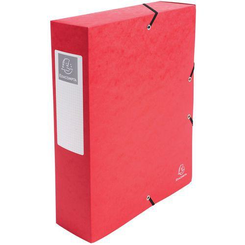 Lot de 6 Boite de classement Exabox Dos 80mm Carte lustrée - A4 rouge thumbnail image 1