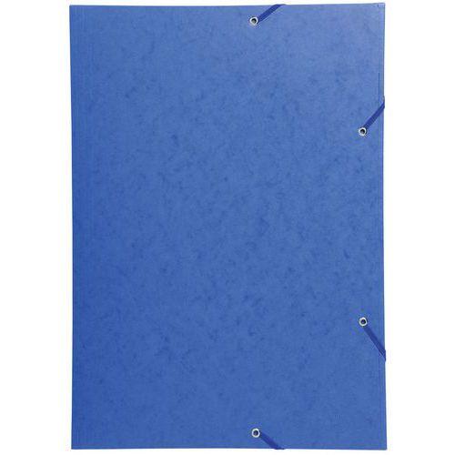 Lot de 5 chemises à élastique 3 rabats carte lustrée 600gm2 - A3 bleu thumbnail image 1