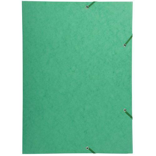Lot de 5 chemises à élastique 3 rabats carte lustrée 600gm2 - A3 vert thumbnail image 1
