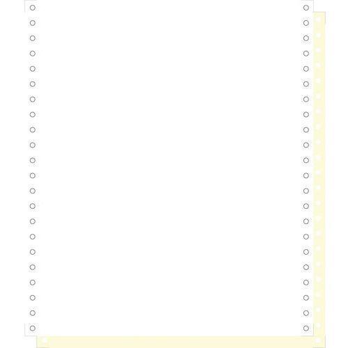 Illustration de : Feuilles listing autocop. blanc/jaune 240x11 2plis bande détachable