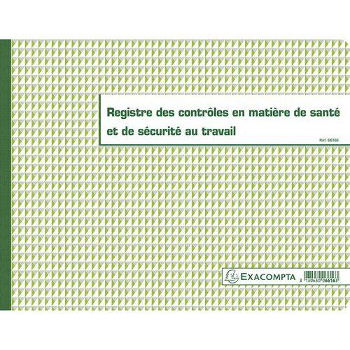Illustration de : Registre des contrôles de santé et de sécurité au travail - 20 pages