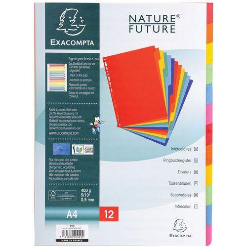 Lot de 25 Intercalaires carte lustrée 400g 12 positions - A4 thumbnail image 1