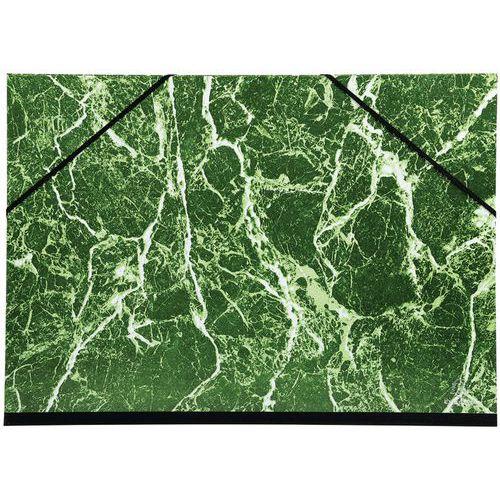 Illustration de : Carton à dessin papier marbré verni avec élastique