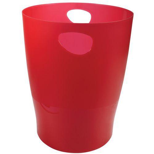 Lot de 8 Corbeille à papier 15 litres ECOBIN rouge carmin transparent thumbnail image 1
