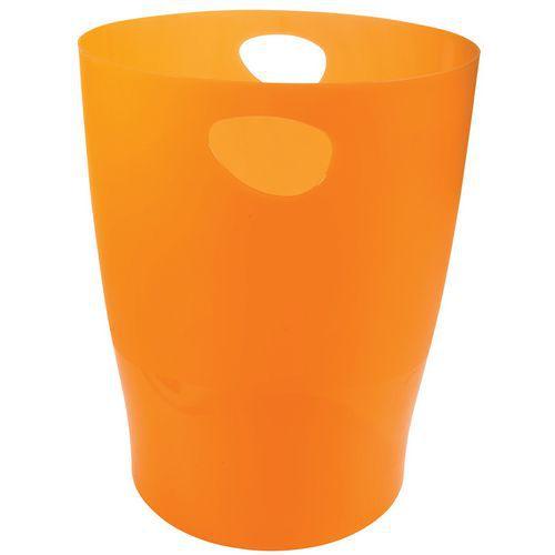 Lot de 8 Corbeille à papier 15 litres ECOBIN tangerine transparent thumbnail image 1