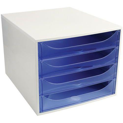 Caisson 4 tiroirs gris/bleu glacé transparent thumbnail image 1