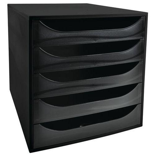 Caisson ecobox 5 tiroirs office noir thumbnail image 1