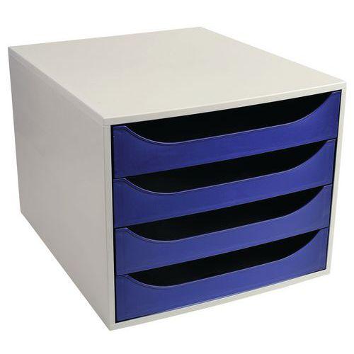 Caisson ecobox 4 tiroir gris/bleu nuit thumbnail image 1