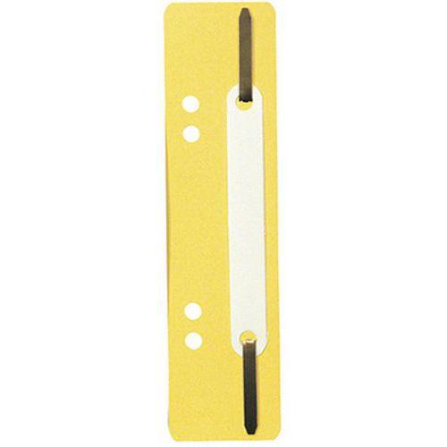 Lot de 250 Fixe-dossiers à lamelle polypropylène jaune thumbnail image 1