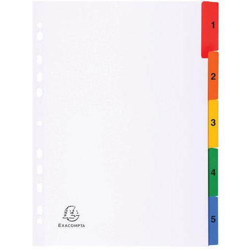 Lot de 20 Intercal. imprimés num. carte blanche 160g 5 positions A4 thumbnail image 1